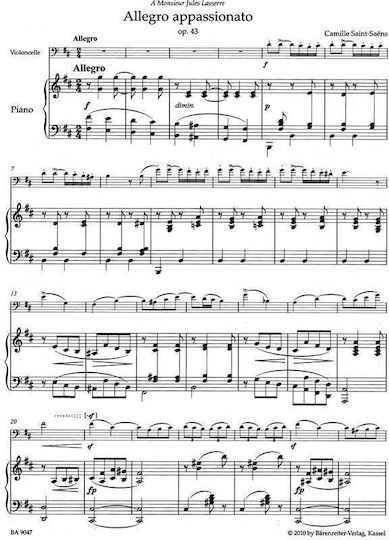 Barenreiter Saint-saens pentru Violoncel