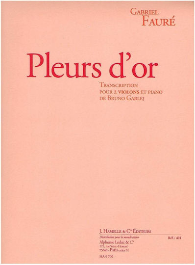 Hamelle Editeurs Faure - Pleurs D' Or за Пиано