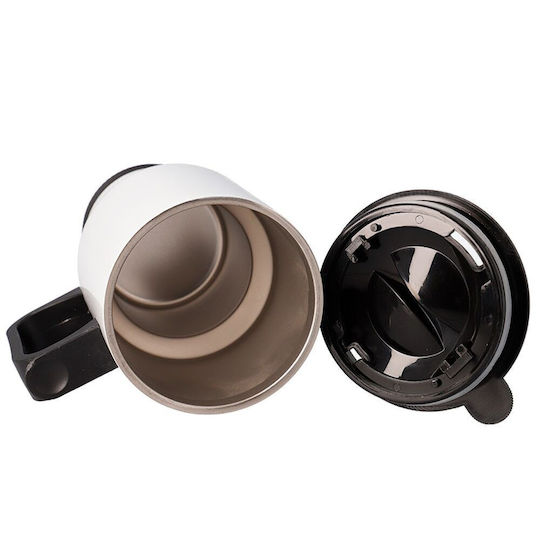 Koupakoupa Liverpool Ποτήρι Θερμός Ανοξείδωτο 450ml Λευκό με Λαβή