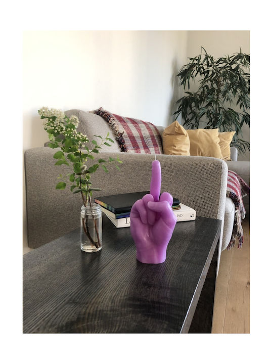 Candlehand Lumânare Decorativă Hand Gesture F*ck You Borcan Violet 380gr
