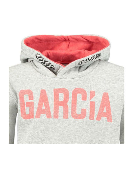 Garcia Jeans Kids Sweatshirt with Hood Gray Boys Hoodie A Text Print