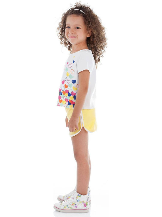 Brums Kinder Set mit Rock Sommer 2Stück Weiß Jersey +mini Skirt