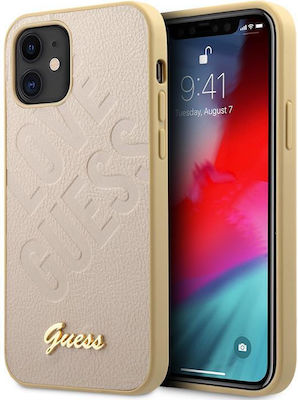 Guess Iridescent Love Umschlag Rückseite Kunststoff Gold (iPhone 12 mini) GUHCP12SPUILGLG