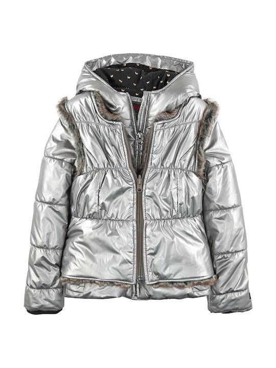 Catimini Girls Casual Jacket Gray Doudoune 5 with Ηood