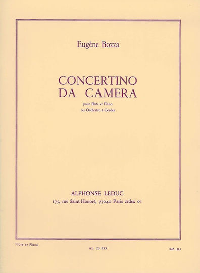 Alphonse Leduc Bozza Concertino Da Camera Pour Flute & Piano Sheet Music for Wind Instruments
