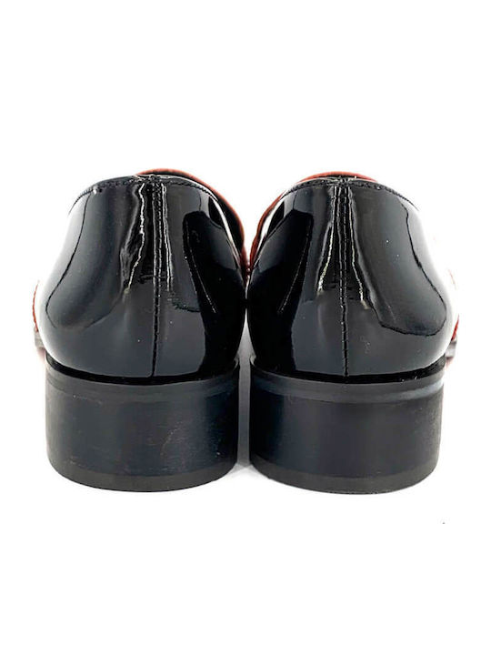 Patent Leather Women's Moccasins in Black Color