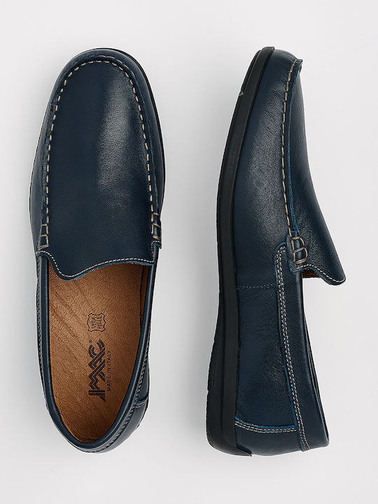 Δερμάτινα Ανδρικά Loafers σε Μπλε Χρώμα
