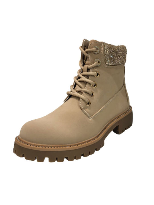 Alta Moda Leder Damen Knöchelstiefel Beige