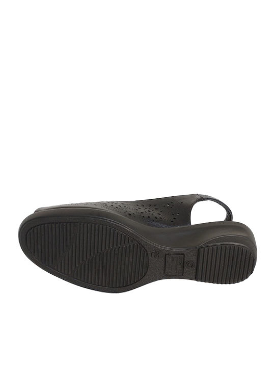 Anatomic Women's Leather Ankle Strap Platforms Black