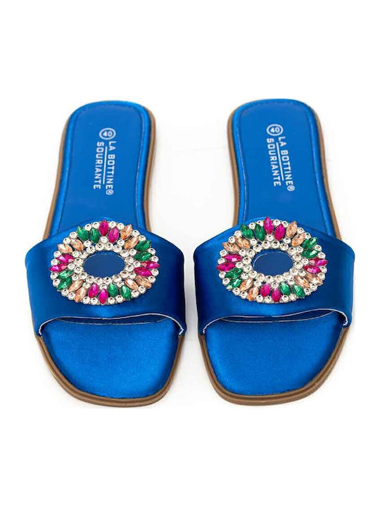 Women's Flat Sandals in Blue Color