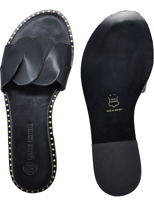 Sandale Casual Damă Din Piele Negre