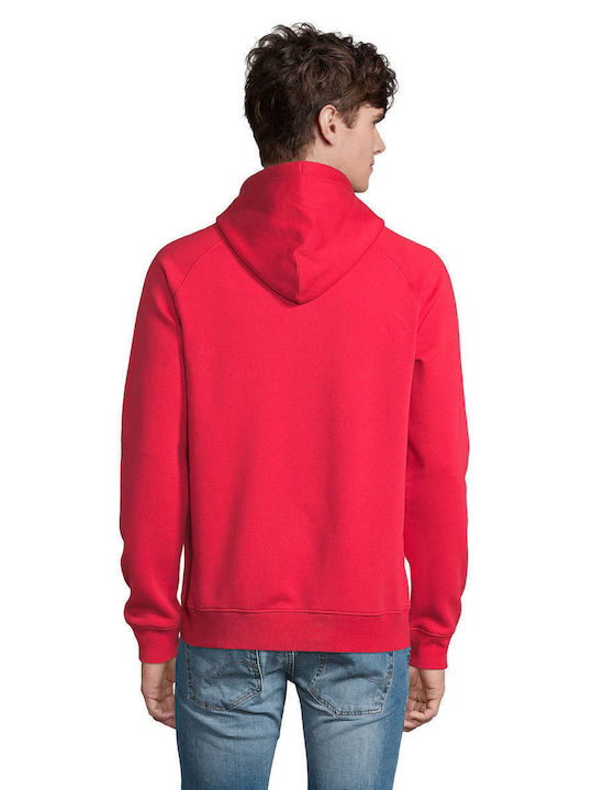 Teesney Men's Sweatshirt with Hood and Pockets Red