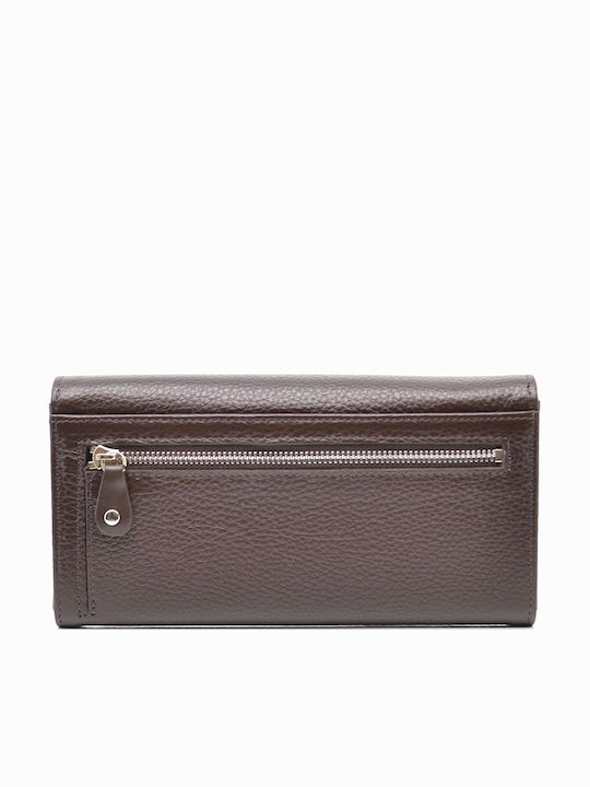 Large Leather Women's Wallet Classic Brown