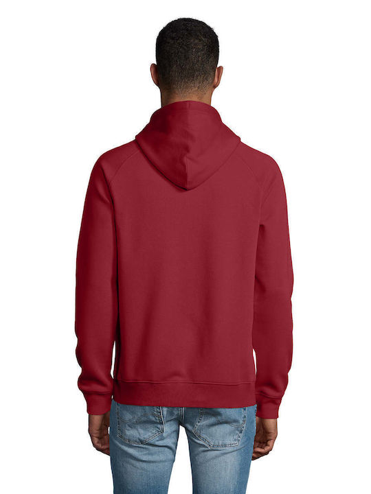 Teesney Men's Sweatshirt with Hood and Pockets Burgundy