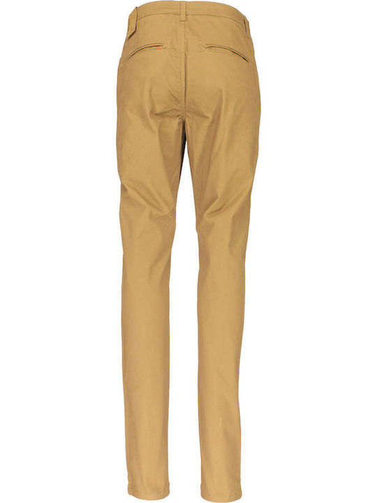 Pantaloni Chino cu Croială Slim Bej