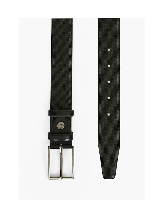 Mortoglou Men's Leather Belt Black