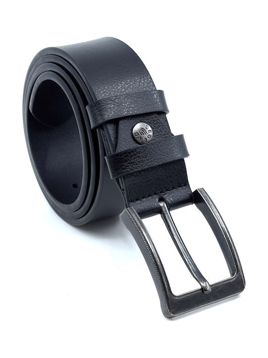 Wide Men's Belt Leather Black
