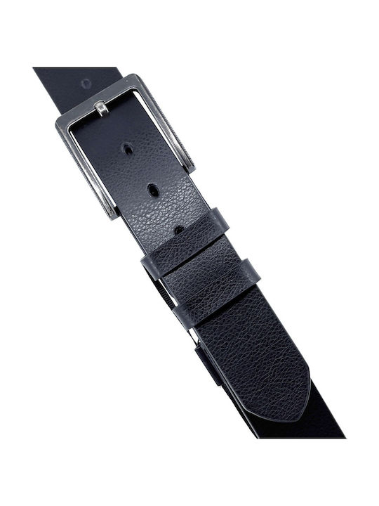 Wide Men's Belt Leather Black