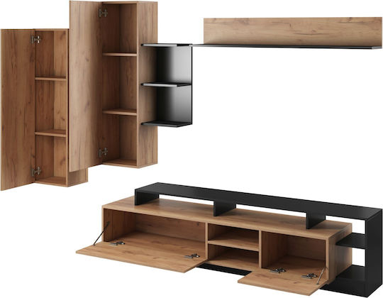 Wohnzimmer TV-Einheit Charcoal L260xB30xH171.5cm