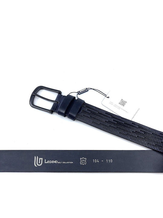 Breit Herren Gürtel Leder Blau