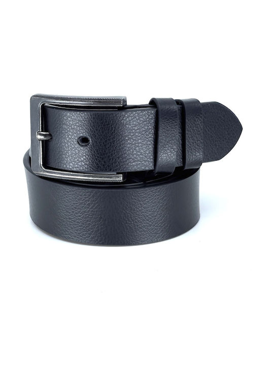 Wide Men's Belt Leather Black