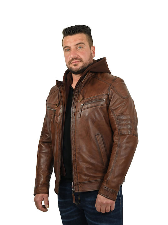 Leatherland Men's Winter Leather Jacket Brown