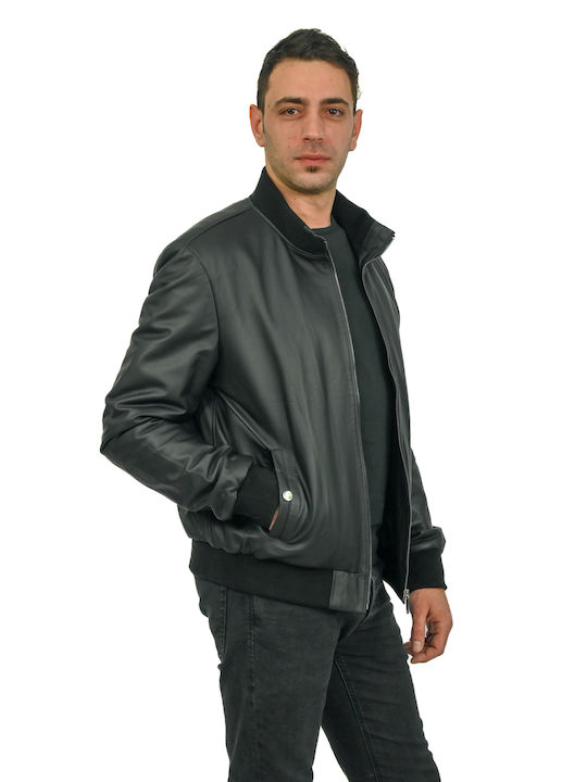 Leatherland Herren Winter Jacke Leder Schwarz