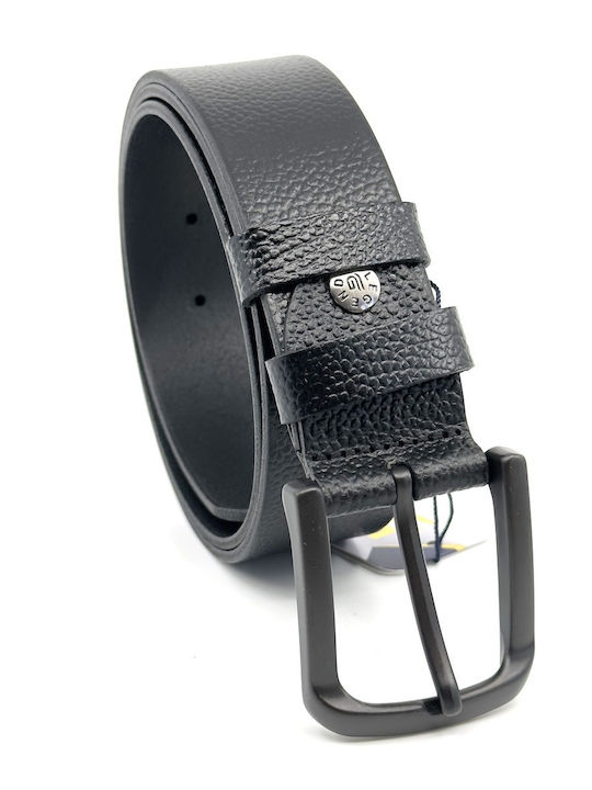 Breit Herren Gürtel Leder Schwarz
