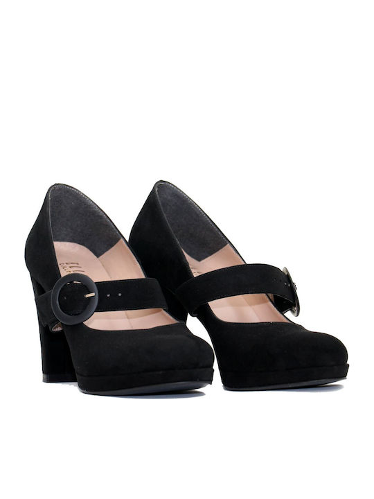 Ellen Suede Black High Heels