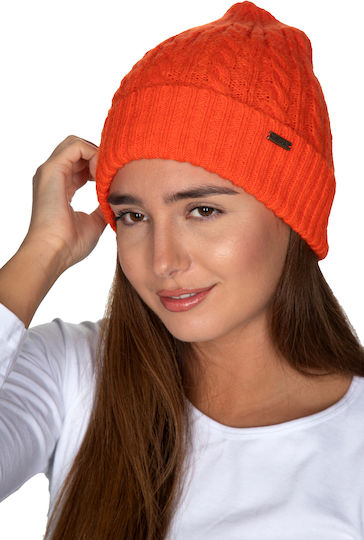 Knitted Beanie Cap Orange