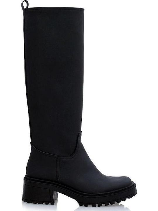 Leder Damenstiefel Schwarz