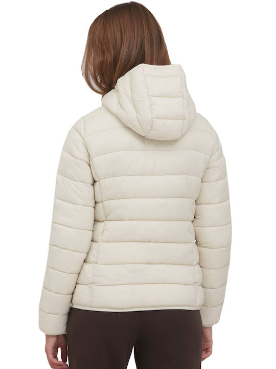 Byoung Women's Short Puffer Jacket for Winter White