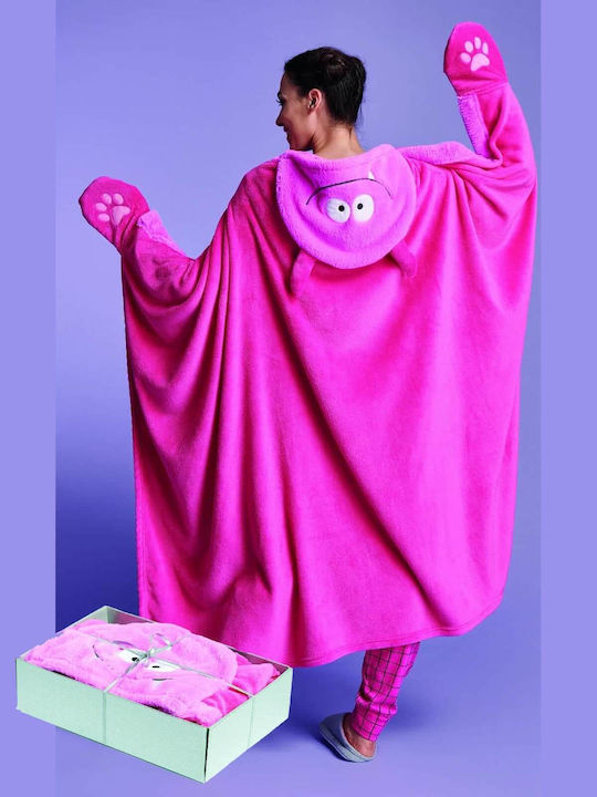 Amo La Casa Winter Women's Fleece Robe Fuchsia