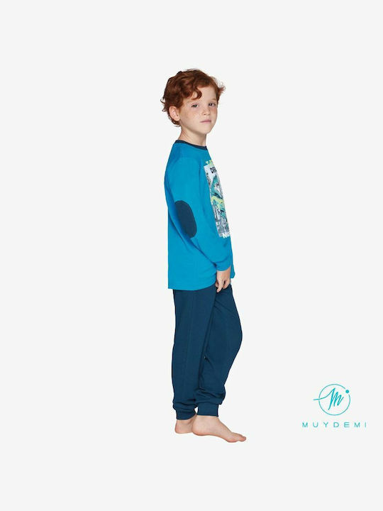 Muydemi Kids Pajamas Winter Cotton Blue