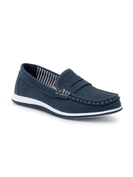 Junior Boys Moccasins Navy Blue