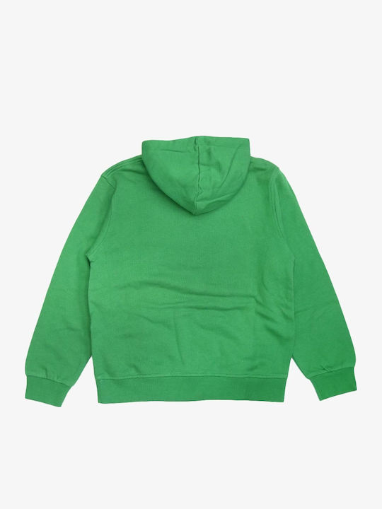 Kids Cardigan Cotton with Hood Green