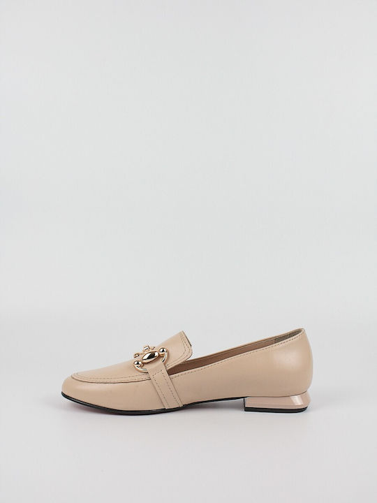 Wall Street Women's Loafers in Beige Color