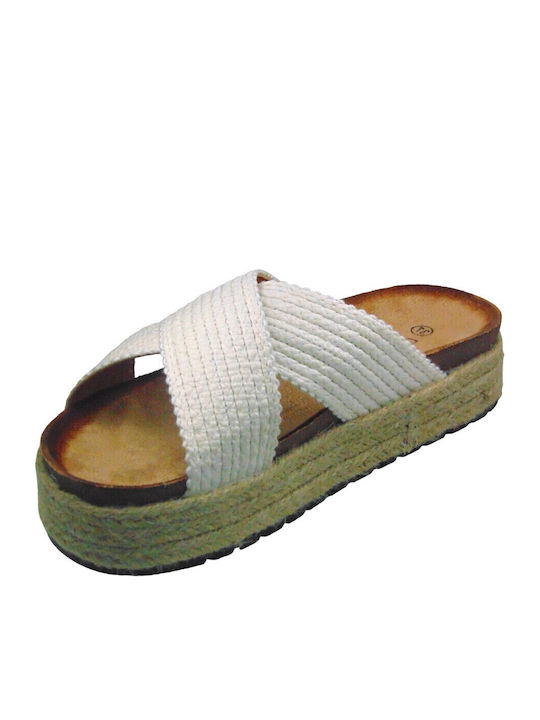 Flache Sandalen für Damen in Weiß Farbe