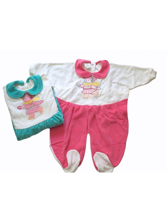 Afoi Giannakopouloi Baby Bodysuit Set Long-Sleeved Fuchsia