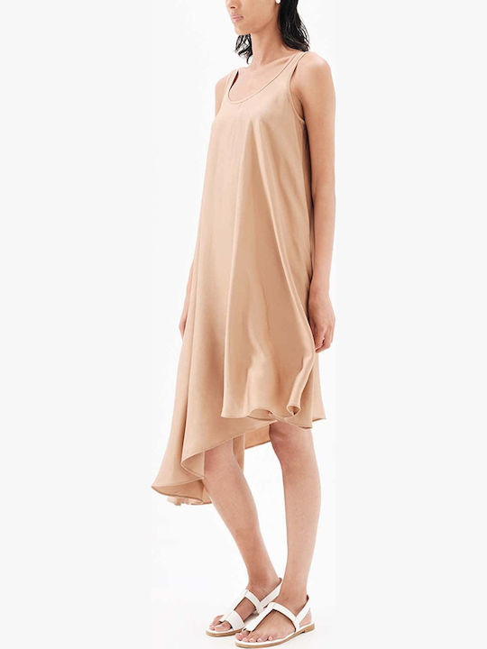 Summer Midi Dress for Wedding and Christening Brown