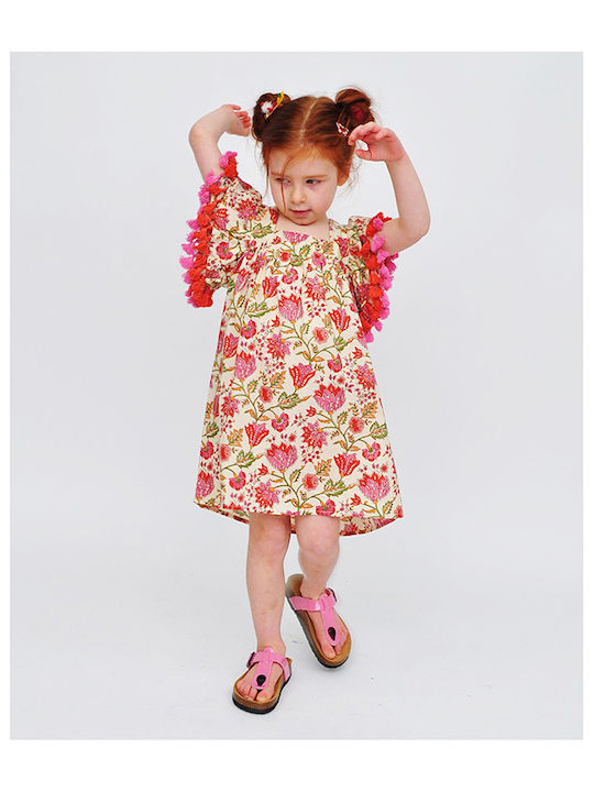 Rochie pentru Copii Mâneca scurta Floral Multicolor