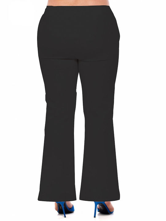 Silky Collection Women's Fabric Trousers Flare Black