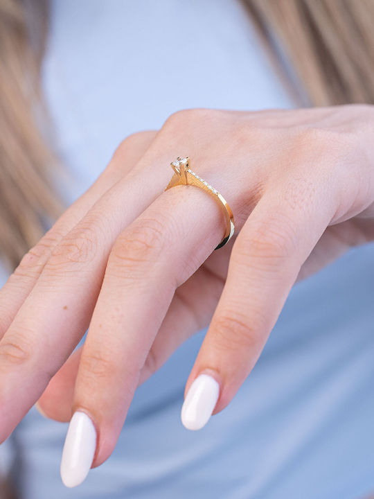 Kiriakos Gofas Единичен камък от Бяло злато 18K с Диамант