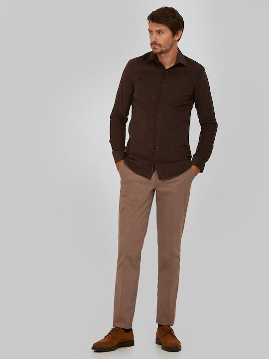 Vardas Men's Shirt Long-sleeved Corduroy Brown