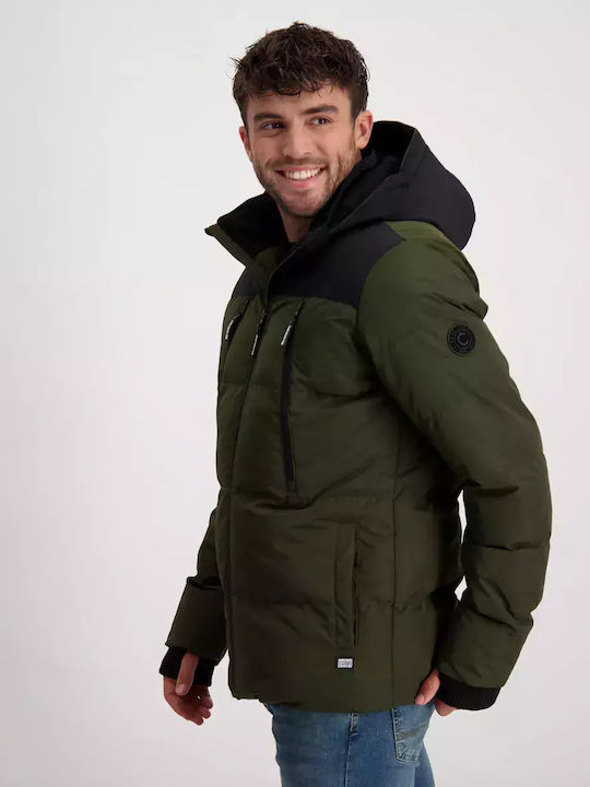 Cars Jeans Men's Winter Puffer Jacket Khaki