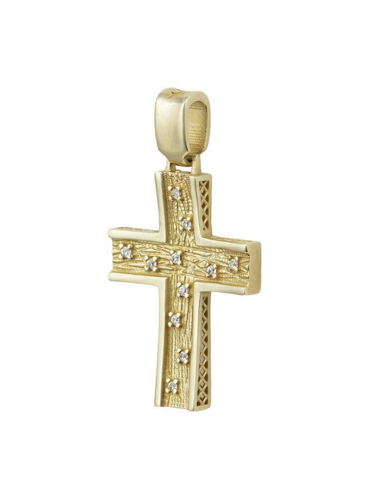 Savvidis Gold Kreuz 14K mit Kette