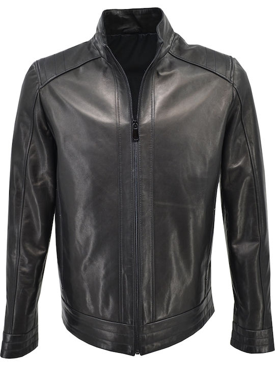 Δερμάτινα 100 Men's Winter Leather Jacket Black