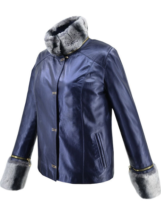 Dermatina 100 Женски Leather Сако Blue