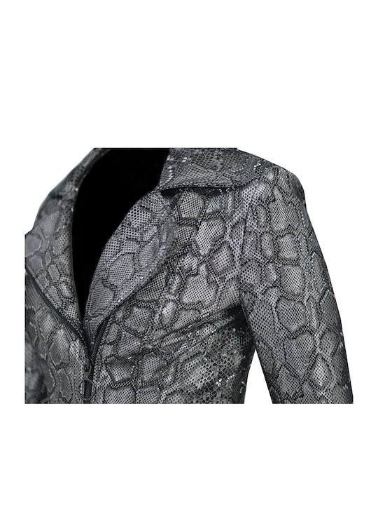 Damen Bikerjacke Silber