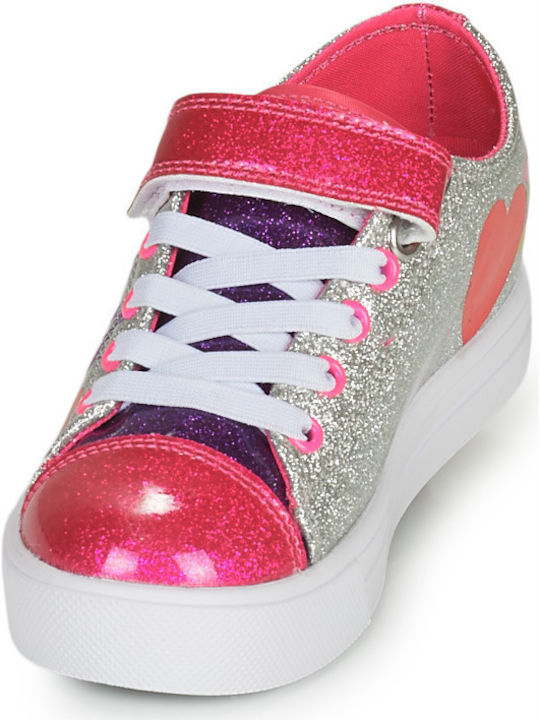 Παιδικά Sneakers με Σκρατς & Ροδάκια Ασημί
